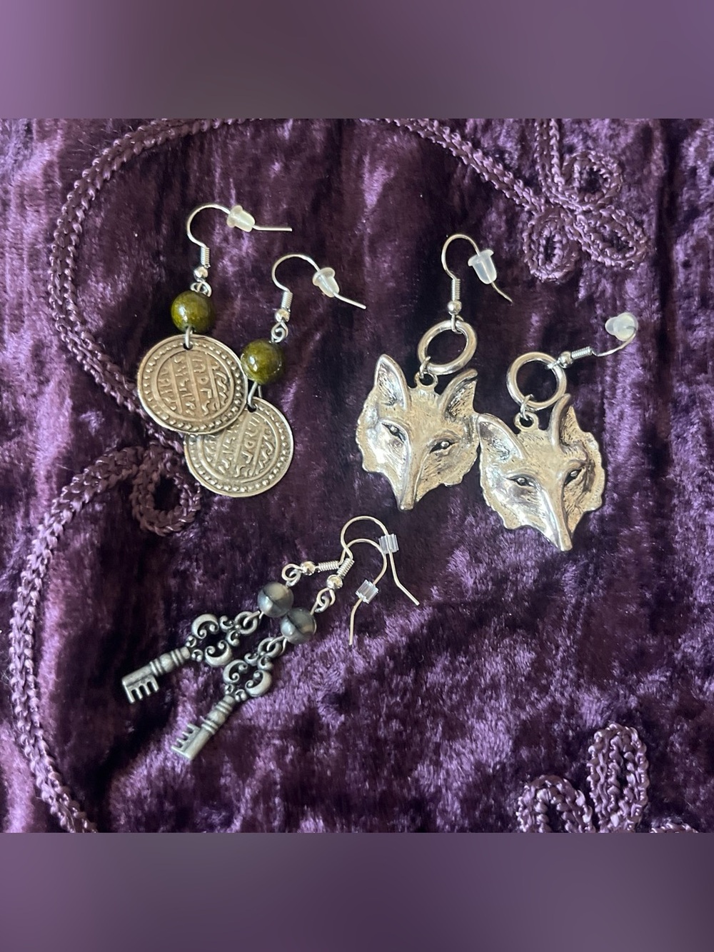 Silver earring lot
